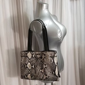 Vintage Gucci SNAKESKIN PRINT Tote & Make-up Bag